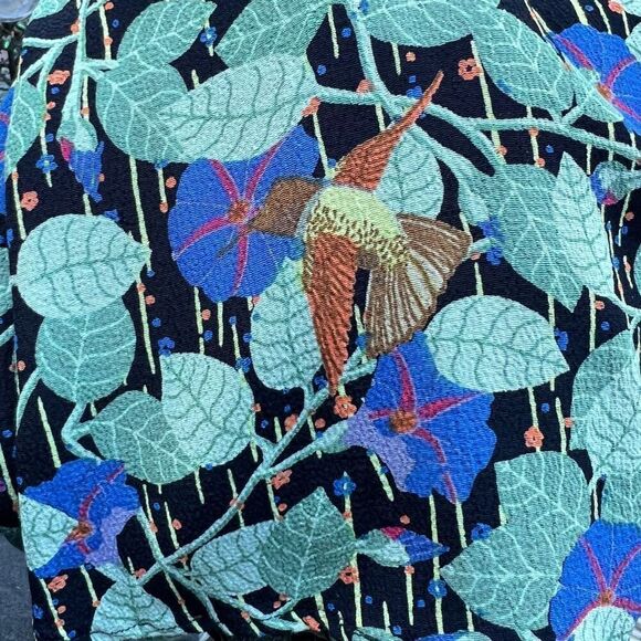 FLAX by Jeanne Engelhart Vintage Hummingbird Print Maxi Skirt, Women’s Small - Picture 3 of 12